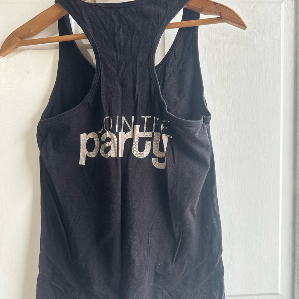 Zumba Fitness Black Tank with Silver Print